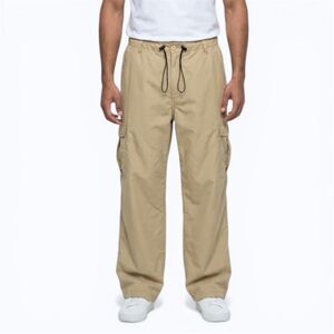 Men’s CARGO TAPER PANTS Khaki Small Drawstring Waist Counter Culture